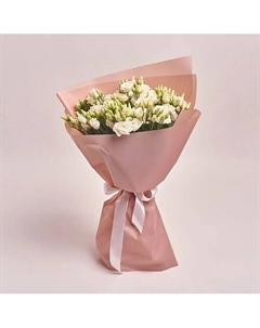 Букет из 15 белых лизиантусов в кремовой пленке Azalianow цветы. подарки. декор