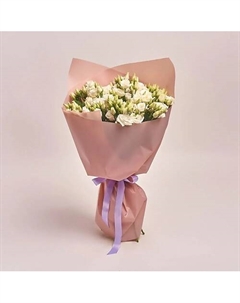 Букет из 11 белых лизиантусов в бежевой пленке Azalianow цветы. подарки. декор