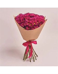 Букет из 15 кустовых малиновых хризантем в крафт-бумаге Azalianow цветы. подарки. декор