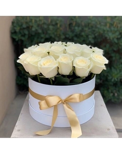 Букет из 19 белых роз в коробке Azalianow цветы. подарки. декор