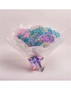 Букет из 15 радужных гипсофил в матовой упаковке Azalianow цветы. подарки. декор