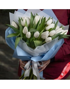 Букет из 21 белого тюльпана Azalianow цветы. подарки. декор