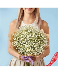 Букет из 9 белых гипсофил в крафте Azalianow цветы. подарки. декор