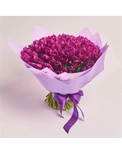 Букет из 101 фиолетового тюльпана Azalianow цветы. подарки. декор