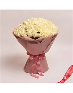 Букет из 101 белой розы в розовой упаковке Azalianow цветы. подарки. декор