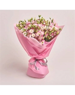 Букет из 25 бело-розовых лизиантусов в розовой пленке Azalianow цветы. подарки. декор