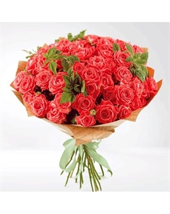 Букет из 19 коралловых роз и малины «Фантазии хватает» Azalianow цветы. подарки. декор