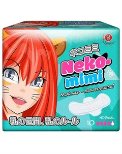 Прокладки женские гигиенические дневные серия Neko-Mimi Maneki