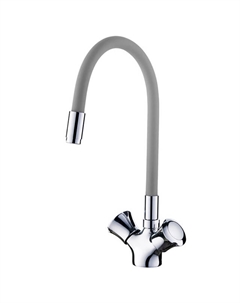 Смеситель для кухни LEDEME L4022-9 гибкий излив 137мм серый Ledeme