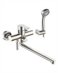 Смеситель для ванны LEDEME L72203 поворотный излив 340мм нерж.сталь хром Ledeme