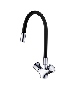 Смеситель для кухни LEDEME L4022-2 гибкий излив 137мм черный Ledeme