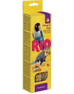 Rio лакомство палочки с медом и орехами для средних попугаев (2х75 г)
