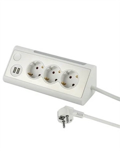 Удлинитель бытовой 3 розетки с заземлением 3х1.5 мм 1.5 м цвет белый Electraline