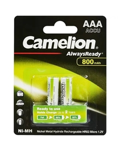 Аккумулятор Always Ready NH-AAA800ARBP2 Ni-Mh HR03 AAA 800 мАч 1.2В 2 шт. Camelion