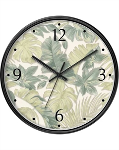 Часы настенные Природа круглые пластик цвет зеленый/черный бесшумные ø30 см Troykatime