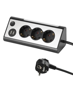 Удлинитель бытовой 3 розетки с заземлением 3х1.5 мм 1.5 м цвет черный Electraline