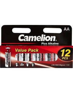 Батарейка Plus Alkaline LR6-HP12 алкалиновая LR6 AA 12 шт. Camelion