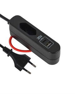 Удлинитель бытовой 1 розетка без заземления 2x0.75 мм 1.5 м цвет черный Electraline