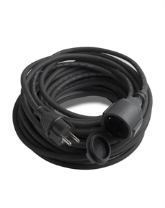 Удлинитель-шнур с заземлением 16 А 20 м цвет черный Electraline