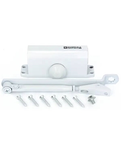 Доводчик дверной максимальная нагрузка 45 кг сталь цвет белый Фабрика замков