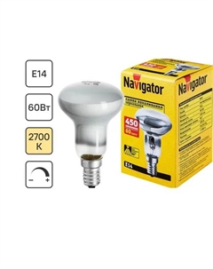 Лампа накаливания E14 230 В 60 Вт гриб 140 лм Navigator