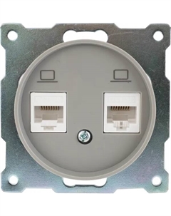 Розетка компьютерная двойная встраиваемая Onekey Florence RJ45 UTP cat 5e цвет серый Onekeyelectro