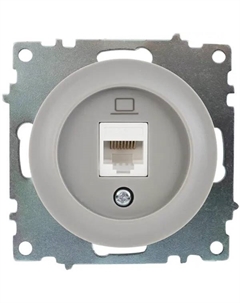 Розетка компьютерная встраиваемая Onekey Florence RJ45 UTP cat 5 цвет серый Onekeyelectro