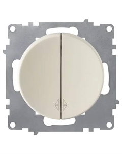 Переключатель встраиваемый Onekey Florence 2 клавиши, цвет бежевый Onekeyelectro