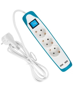 Удлинитель бытовой 3 розетки с заземлением 3x1 мм 2 м цвет белый Electraline
