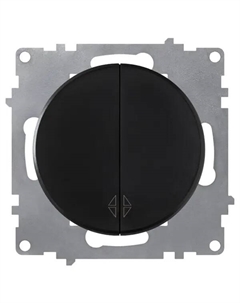 Переключатель встраиваемый Onekey Florence 2 клавиши, цвет чёрный Onekeyelectro