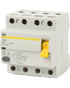 УЗО ВД1-63 3P N 100 A 100 мА 4.5 кА AC MDV10-4-100-100 Iek