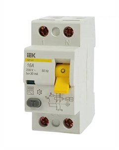 УЗО ВД1-63 2 полюса 16 А Iek