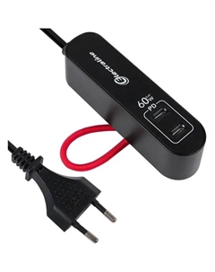 Удлинитель бытовой без заземления 2x0.75 мм 1.5 м цвет черный Electraline