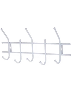 Вешалка настенная Стандарт 5 крючков 11x26x47 см металл цвет белый Sheffilton