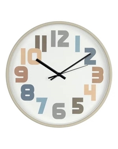 Часы настенные Цифры d30 см цвет белый Troykatime