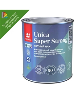 Лак яхтный Unica Super Strong База ЕР бесцветный высокоглянцевый 0.9 л Tikkurila