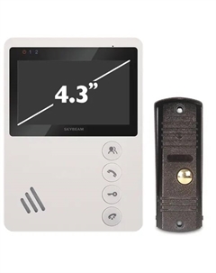 Комплект видеодомофона 94402FA+ 94201- 600TVLWH 4.3" цвет белый Skybeam