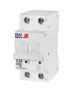 Автоматический выключатель Opti Din BM63 2P C16 А 4.5 кА Кэаз