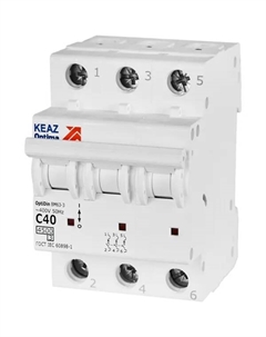 Автоматический выключатель Opti Din BM63 3P C40 А 4.5 кА Кэаз