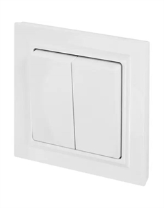 Выключатель встраиваемый в сборе Brite 2 клавиши цвет белый Iek