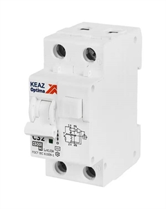 Дифференциальный автомат Opti Din 2P C32 А 30 мА 4.5 кА АС D63-22C32-AC-У3 Кэаз