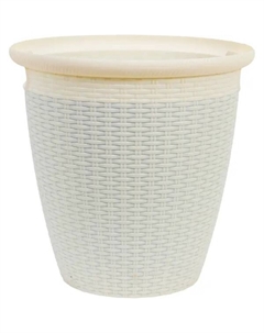 Кашпо Ротанг ø38 h38 см v30 л пластик слоновая кость Ingreen