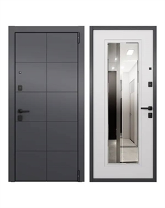 Дверь входная металлическая Гибсон 95x205 см правая скай беленый с зеркалом Torex