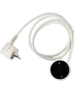 Удлинитель-шнур 1 розетка с заземлением 3x1.5 мм 1.5 м цвет белый Без бренда