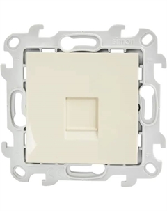 Розетка компьютерная встраиваемый 24 RJ45 без заземления со шторкой цвет слоновая кость Simon