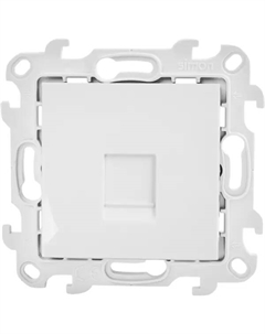 Розетка компьютерная встраиваемый 24 RJ45 без заземления со шторкой цвет белый Simon