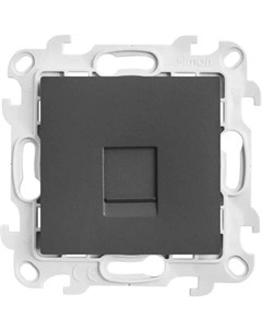 Розетка компьютерная встраиваемый 24 RJ45 без заземления со шторкой цвет графит Simon