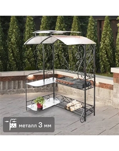 Барбекю на углях и дровах Лидер 100x150x215 см железо черный Без бренда