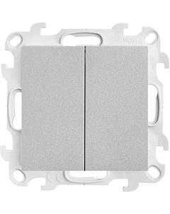 Переключатель встраиваемый 24 2 клавиши цвет алюминий Simon