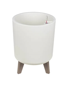 Кашпо для цветов Флориан ø30 h30.3 см v19 л пластик с автополивом на ножках белый Idea